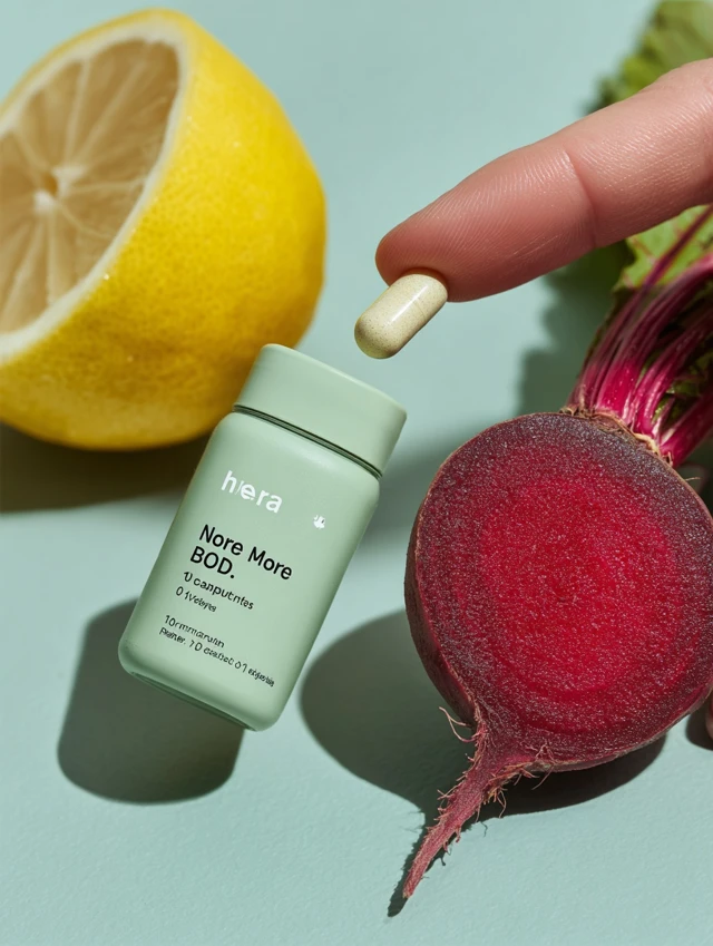 Lemon Beet Capsule Product Photography