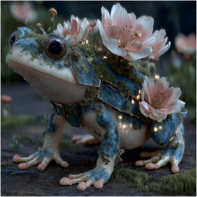 Gloompetal Hopper Bioluminescent Frog Creature