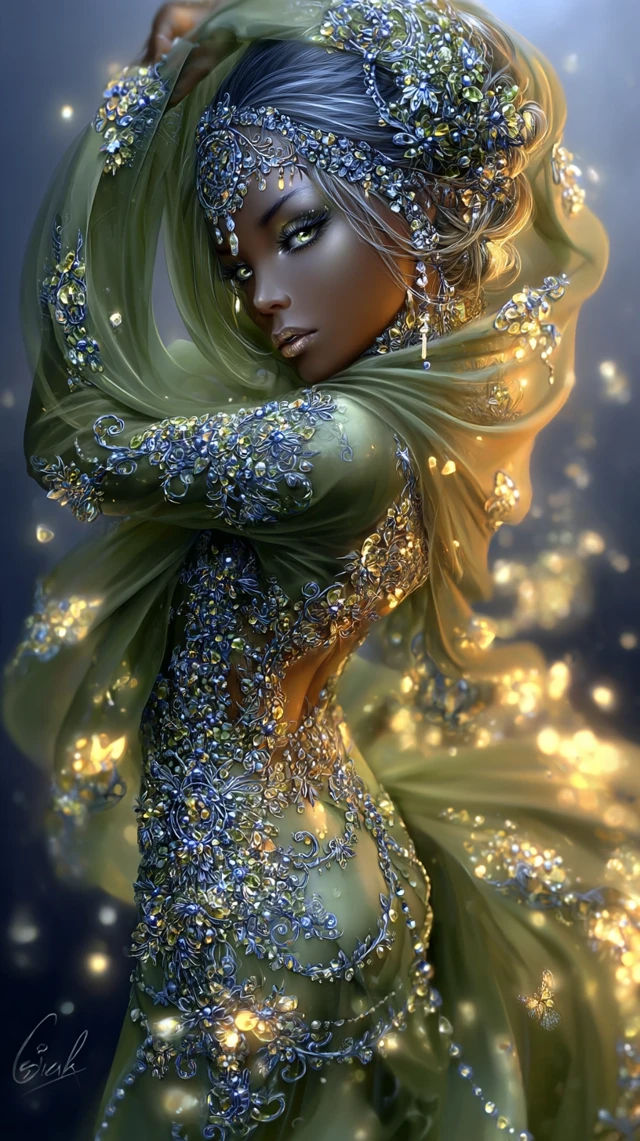 Nordic Goddess Painting Ethereal Portrait Cinematic Lighting