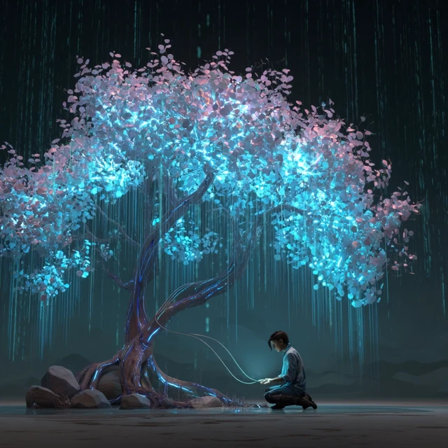 Bio-AI Tree Healing Memories - Concept Art