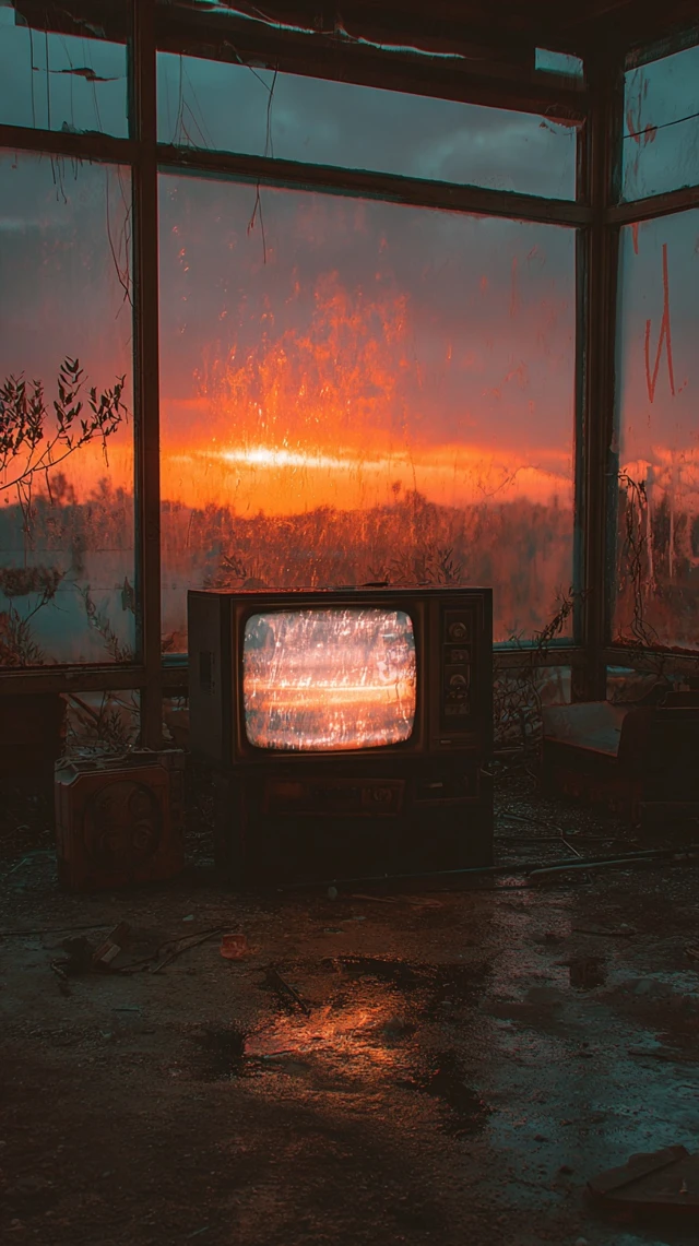Dystopian Sunrise Decayed Broadcast Chamber