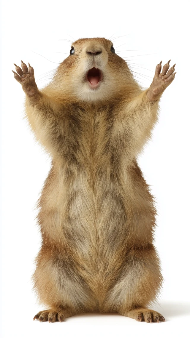 Cute Marmot Portrait White Background Photography