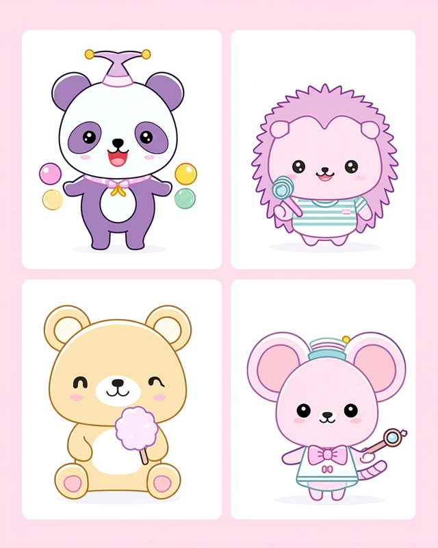 Kawaii Animal Clipart Collection For Kids Decor