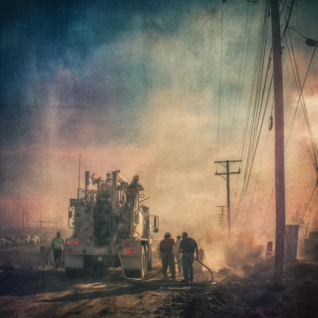 Construction Site at Dawn Artistic Impression