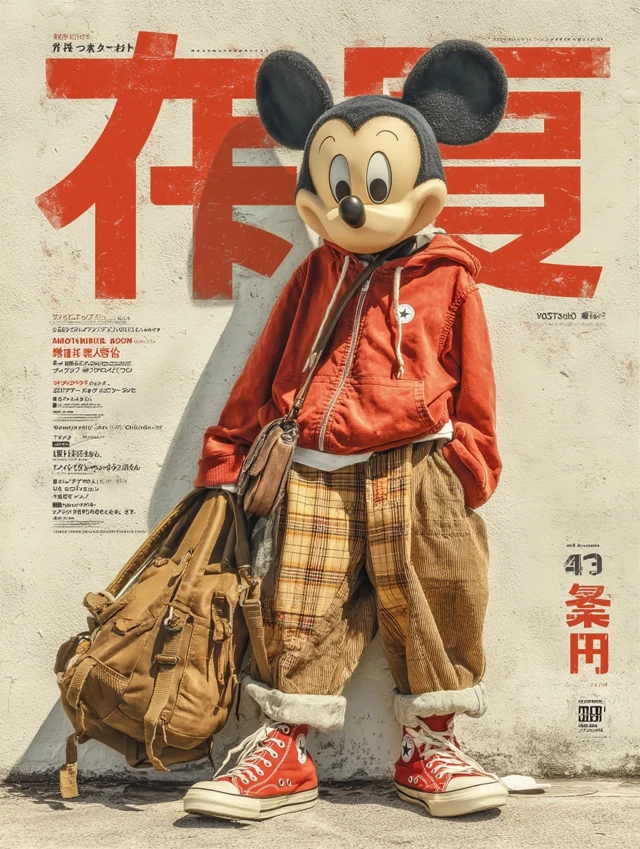 Mickey Mouse OOTD Retro Manga Poster