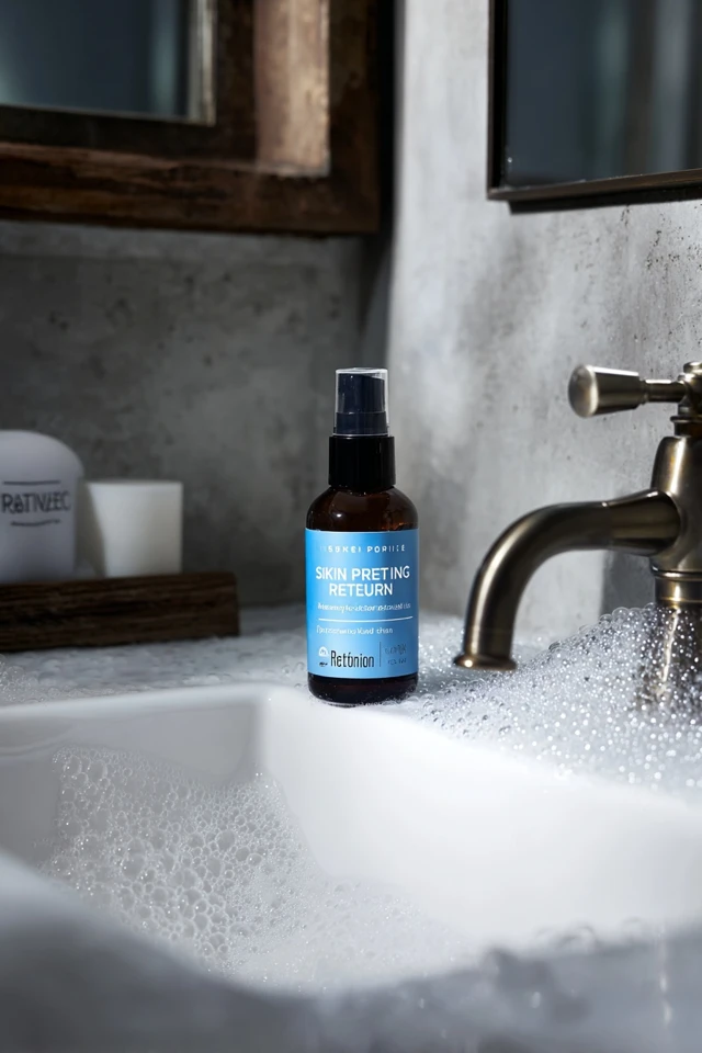 Skin Serum Product Photo Elegant Bathroom Retinol