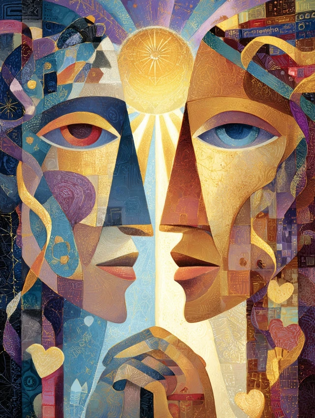 Spiritual Collage Artwork Unconditional vs Conditional Love