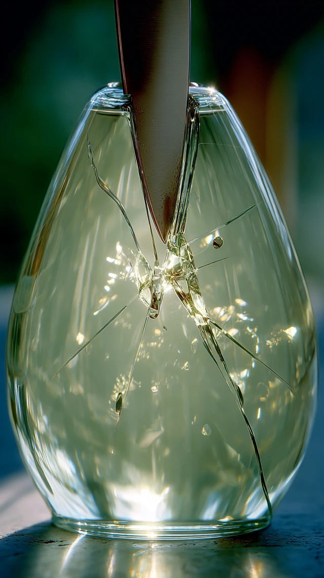 Glass Pear Sliced Dramatic High Resolution Image