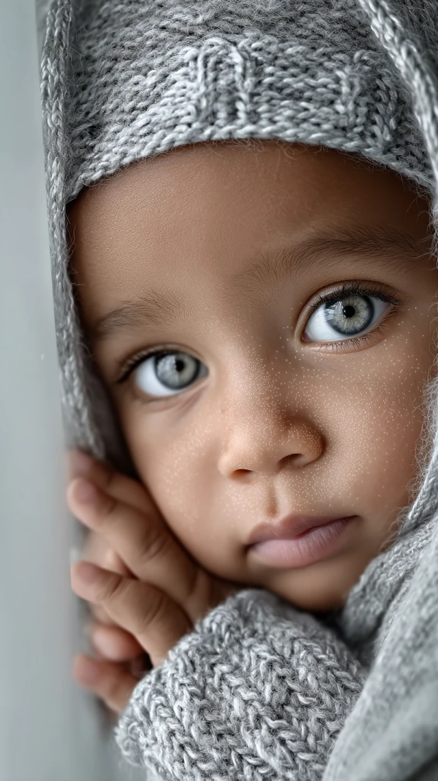 Baby with Glowing Eyes Cinematic Portrait