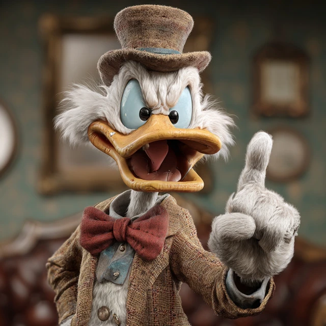 Scrooge McDuck Middle Finger Cartoon