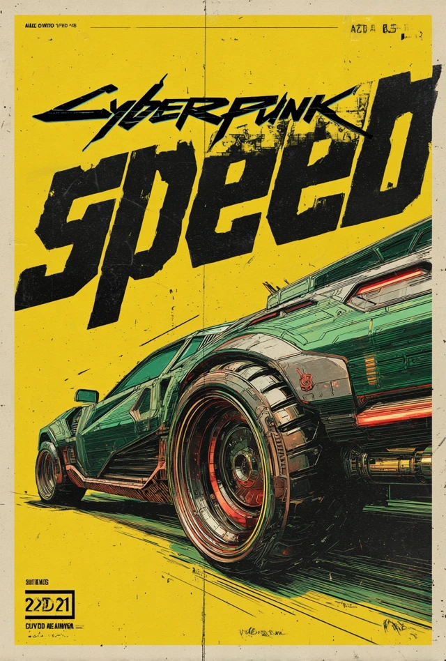 Cyberpunk Speed 80s VHS Poster Art
