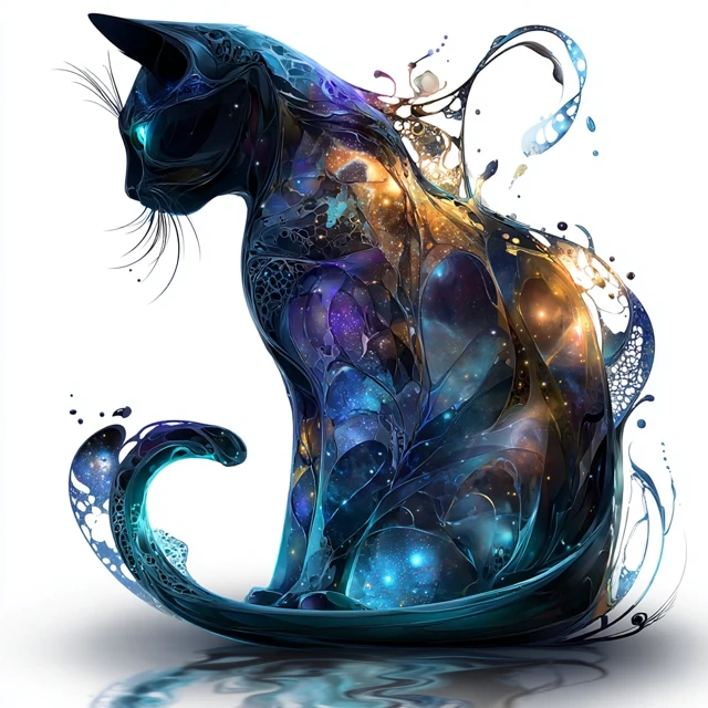 Galaxy Cat Cosmic Art