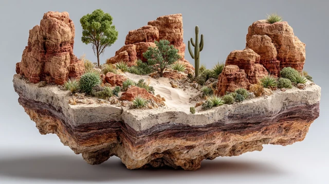 Floating Desert Canyon Miniature Model