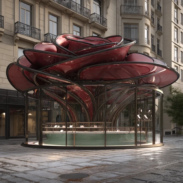 Burgundy High Tech Jewelry Store in Paris