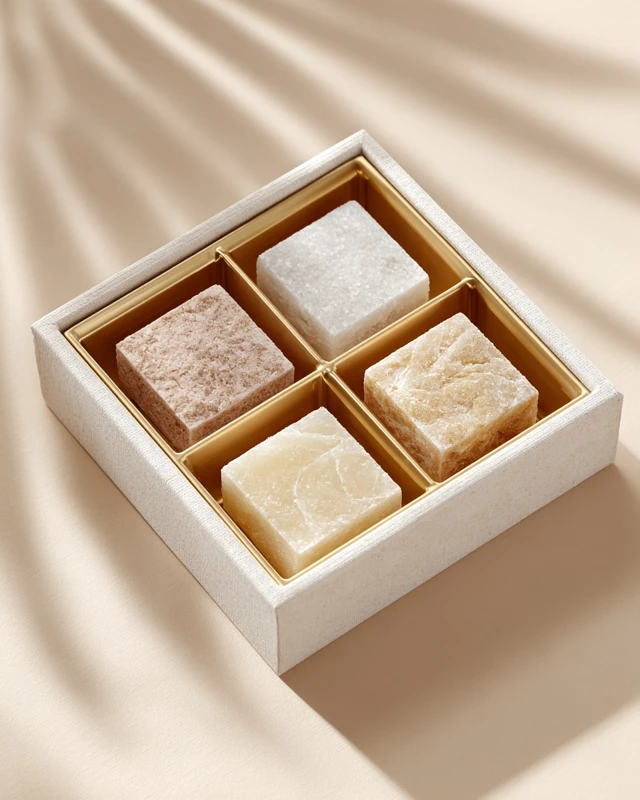 Minimalist Indian Sweets Gift Box Kaju Katli Besan Ladoo