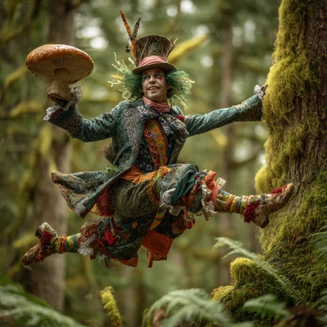 Mad Hatter Ballerina in the Forest Wonderland