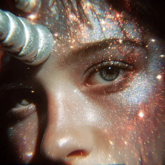 Dreamy Unicorn with Y2K Screen Effects
