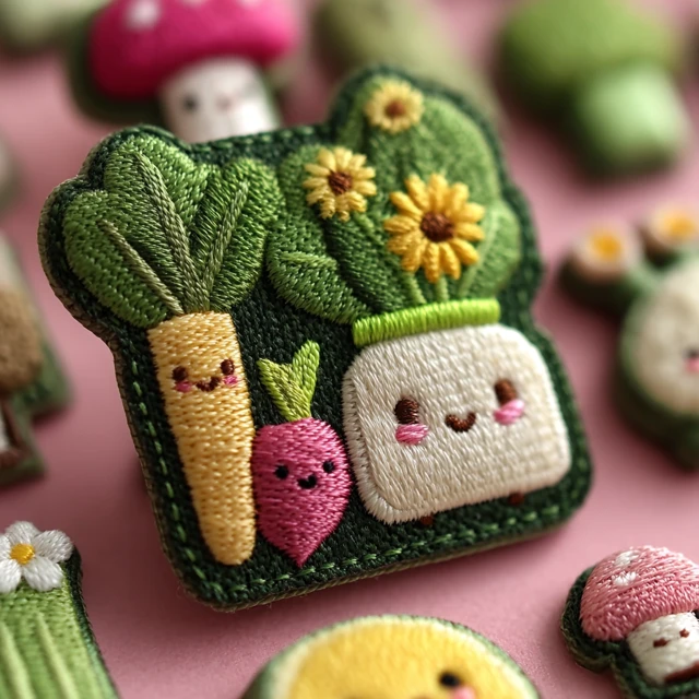 Embroidered Cute Vegetable and Flower Patches