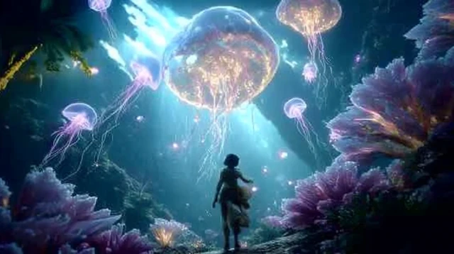 Underwater Scene with Jellyfish