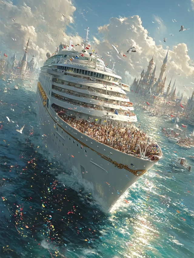 Luxury Cruise Departure A New Adventure Begins