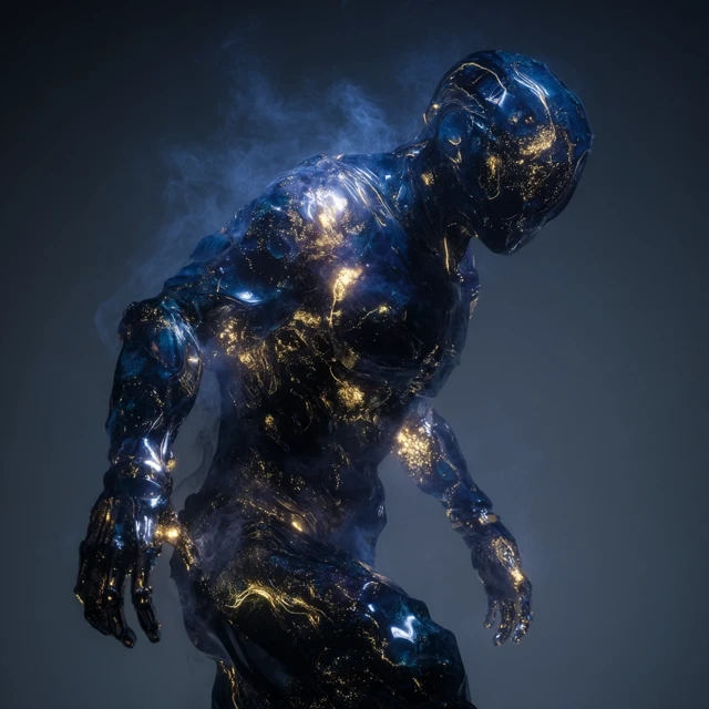 Ominous Glass Statue in Combat Stance