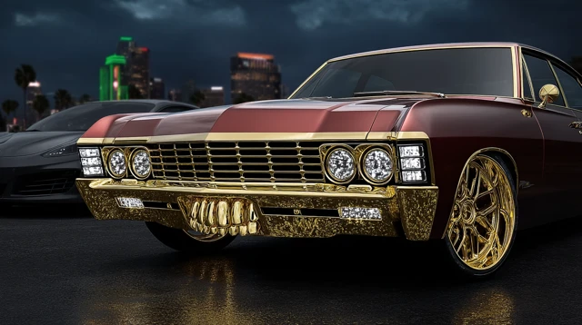 1967 Chevrolet Impala Gold Drip Custom Car