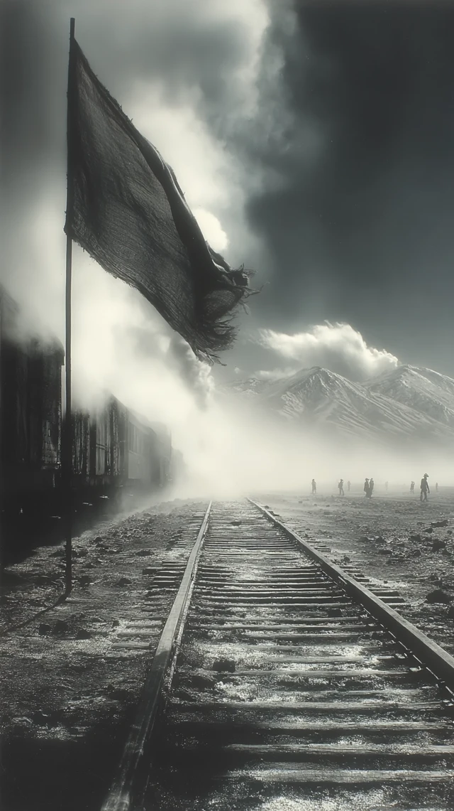 Dusty Manji Banner Bolivian Railway Tracks 1940s