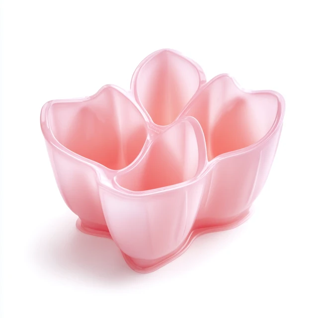 Tulip Shaped Popsicle Mold Pink Plastic