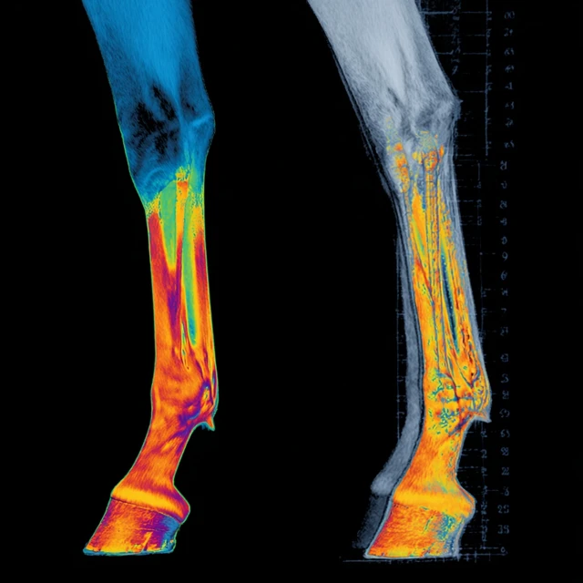 Horse Leg Thermal Scan Before After Therapy