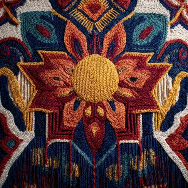 Crochet Tapestry Colorful Circle Pattern
