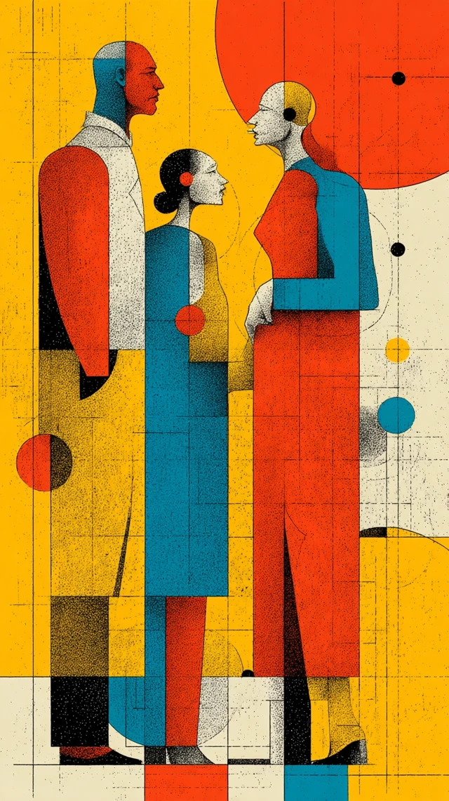 Abstract Bauhaus Conversation Art