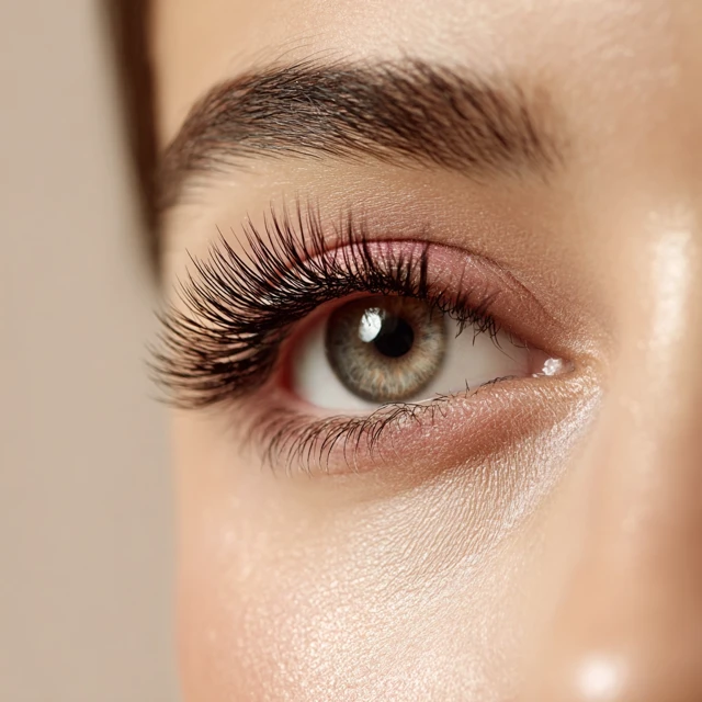 Eyelash Extensions CloseUp Natural Makeup Glowing Skin