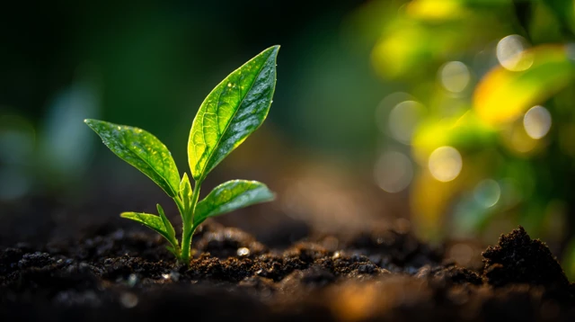 Green Sprout Emerging from Soil Renewal and Hope