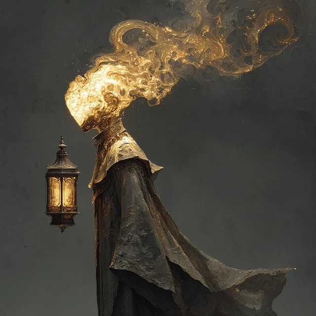 Celestial Being with Lantern Head Baroque Fantasy