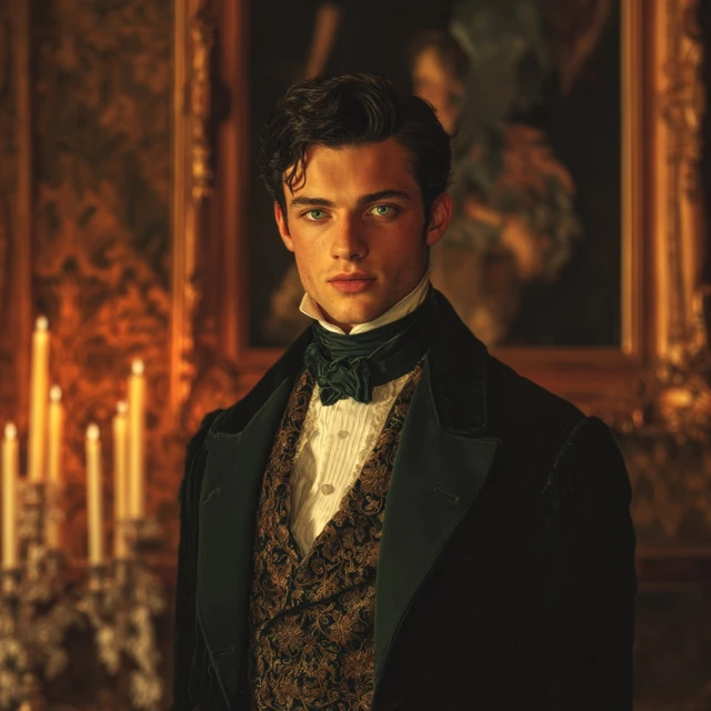 Elegant Gentleman Victorian Portrait Oil Painting