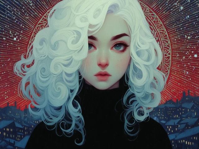 Girl with Blue Hair and Sunglasses