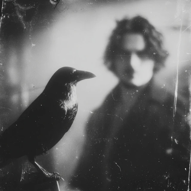 Gritty Crow Portrait 90s Film Style