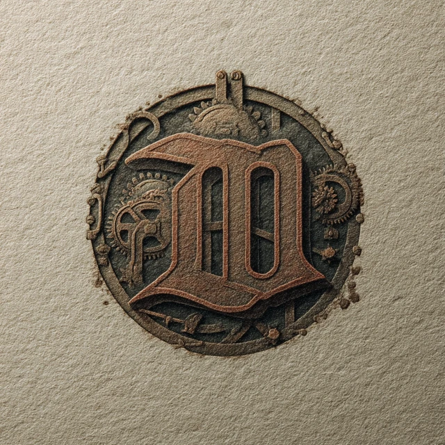 Steampunk Baseball Logo Design Illustration