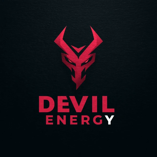 Devil Energy Logo Design - Bold, Electric Crimson and Black