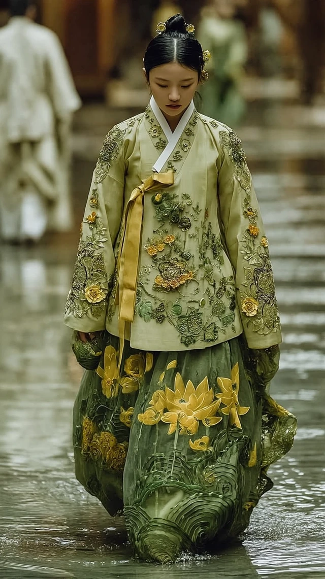 Joseon Inspired Hanbok with Giant Frog - Dreamlike Art