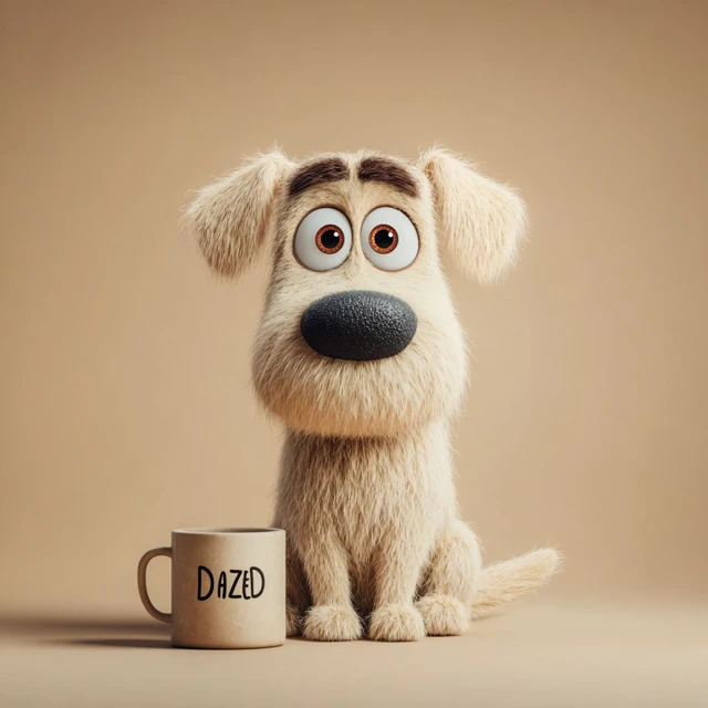 Dazed Labrador 3D Character with Mug