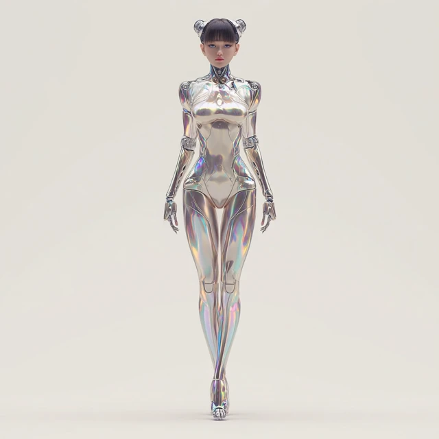 Ex Machina AI Art Ultra High Definition Metallic Woman