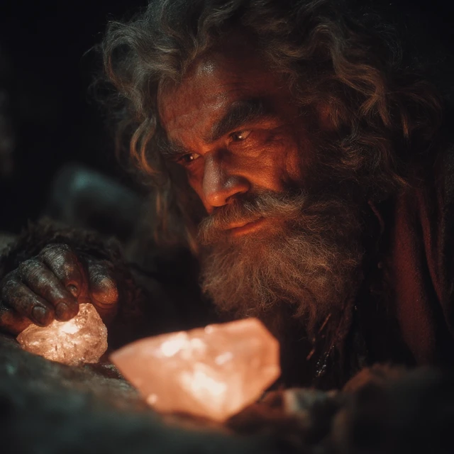 80s Fantasy Dwarf Finding Jewel Movie Still