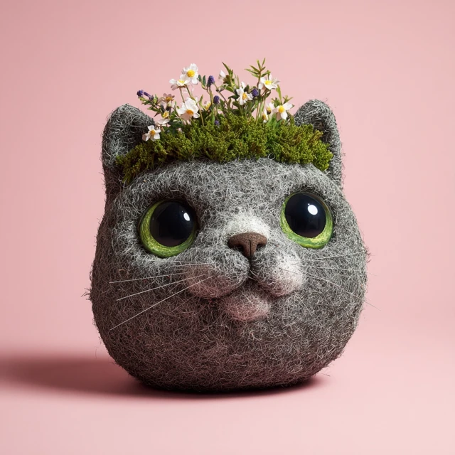 Chia Cat Pet Planter Adorable and Green