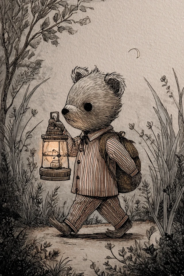 Teddy Bear in Pajamas Illustration