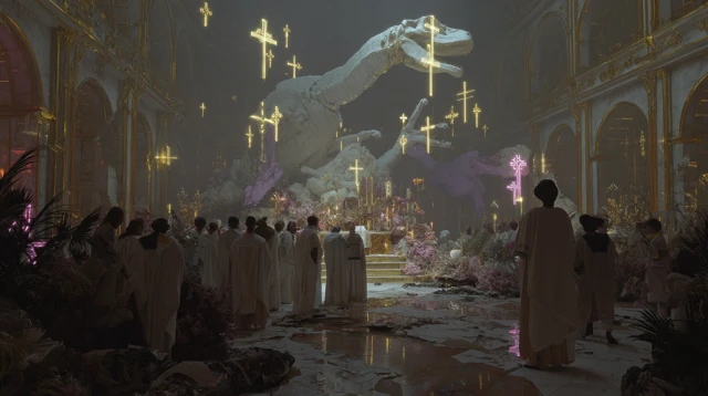 Cyber-Popes Blessing Apocalyptic Vision