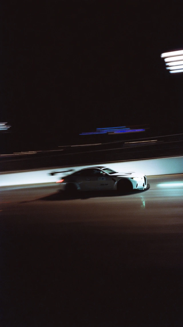 BMW G80 GT3 EVO in Motion Blur Dark Film Still