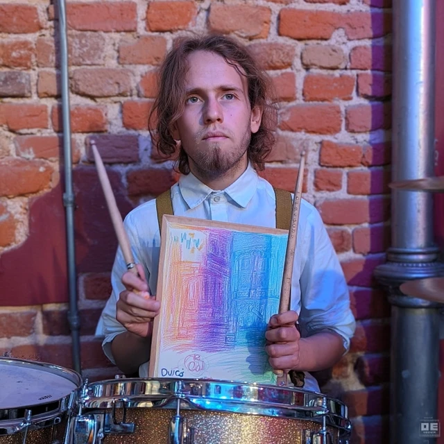Young Drummer Playing Music