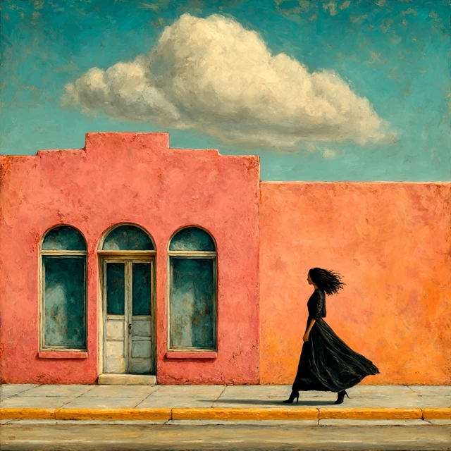 Woman in Black Artistic Surreal Scene