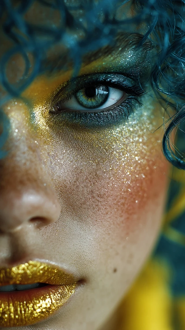 Clownish Makeup Photo Realistic Close Up